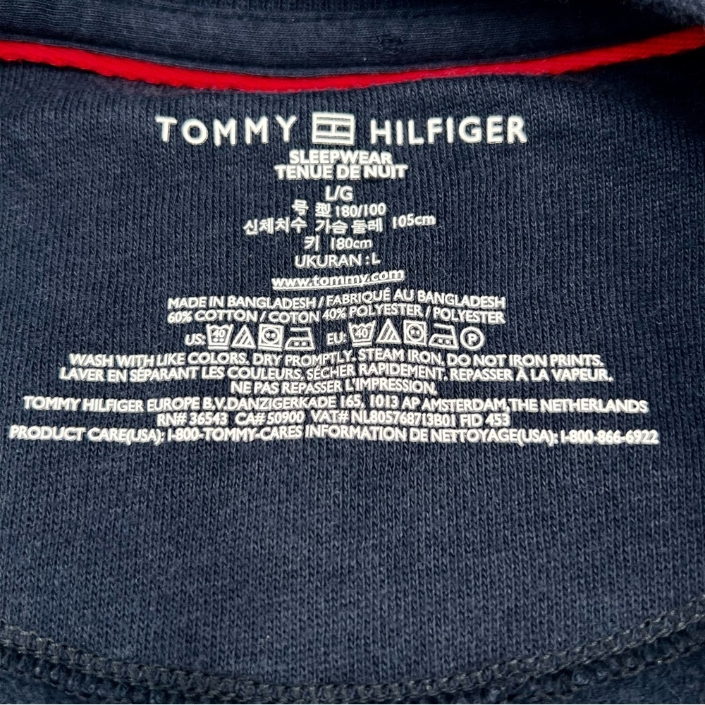 Tommy Hilfiger Navy Varsity Logo Crewneck Sweatshirt Sleepwear Mens Size MFleece - Picture 6 of 6